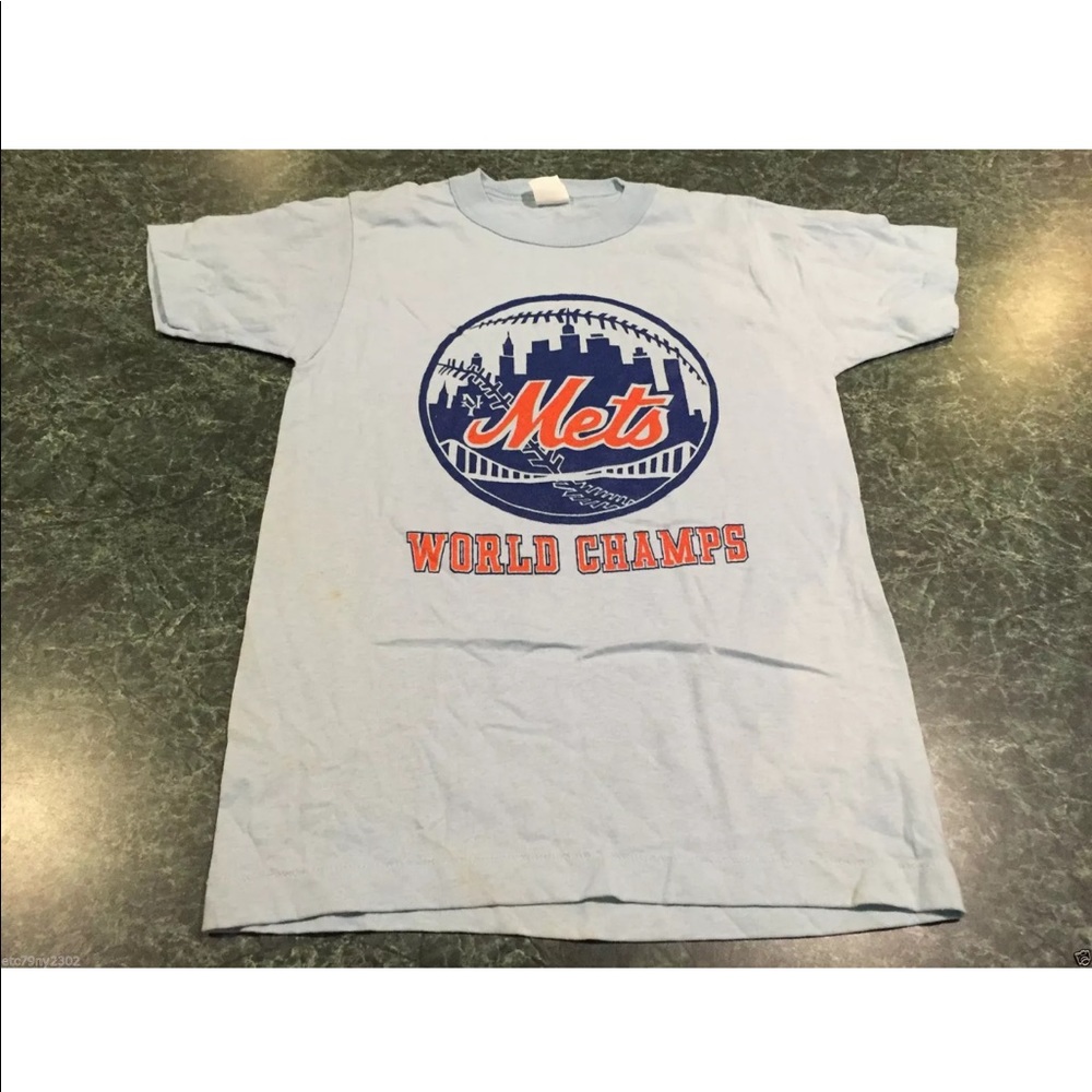 Vintage 80’s NY METS World Champs YOUTH TEE Sz Lrg